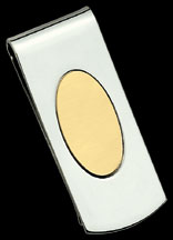 Silver Gold Oval Money Clip